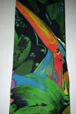 Vintage Envoy Hawaiian Toucan Enchanted Tiki O Bird Cotton Men's Tie