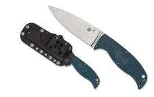 SPYDERCO Blue Enuff 2 Fixed Blade, K390 MICROCLEAN Steel, W/Sheath, FB31PBL2K390