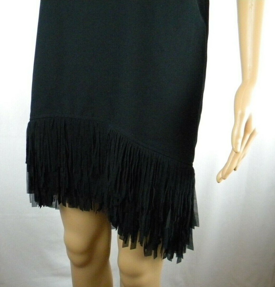 Banana Republic Dress Women's Sz 0P Black Sleeveless Fringe Shift/ Cocktail  New | eBay