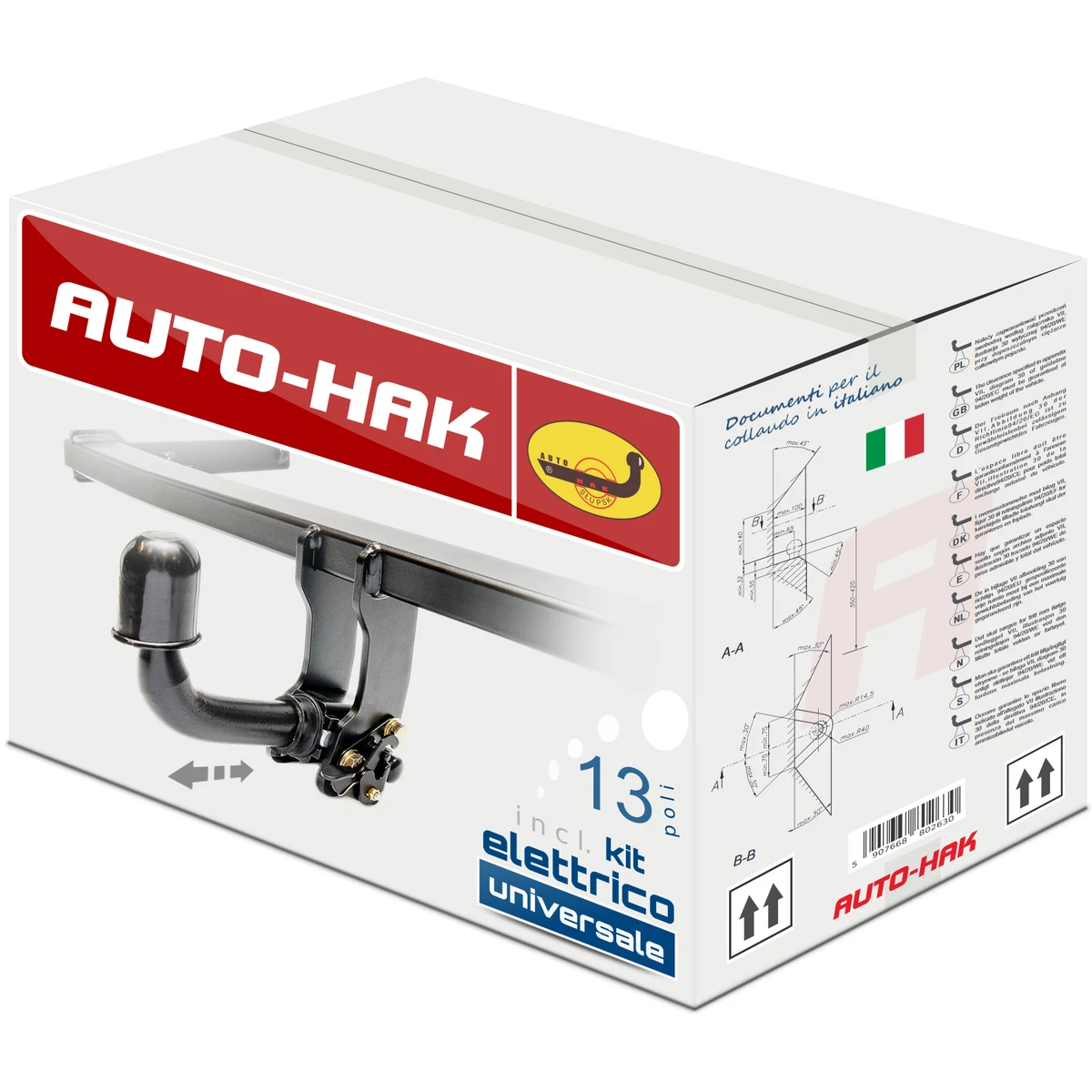 Pacco Gancio traino fisso per Land Rover Freelander 12- & e-kit uni a 7