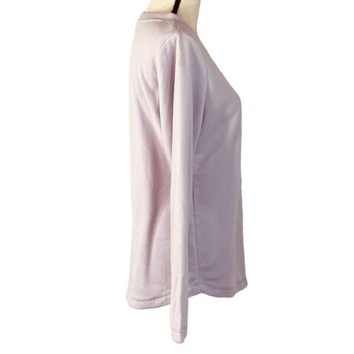 Karen Scott Sport X-Small Fleece Top Long Sleeve Round Neck Lavender Stretch New - Picture 2 of 7