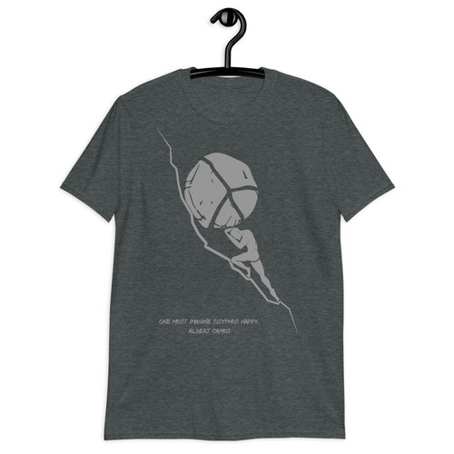 Ropa Camiseta Philosophy Spiritual Unisex, Uno Debe Imaginar a Sísifo Feliz - Imagen 4 de 4