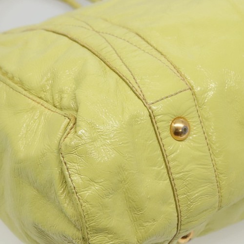 Miu Miu Tote Bag Patent Leather Green Gold Auth fm4557 - Picture 16 of 21