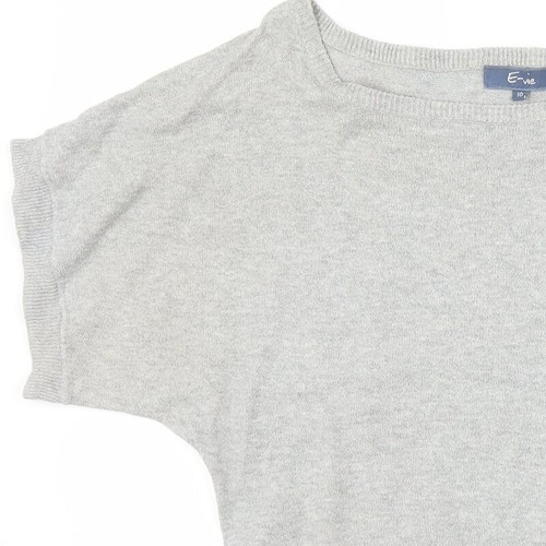 Evie Womens Grey Round Neck Cotton Blend Jumper Size 10 - Picture 6 of 12