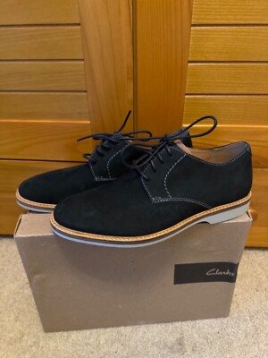 Clarks Atticus Lace Black Leather Shoes, Size UK G, EU 41, BNWB