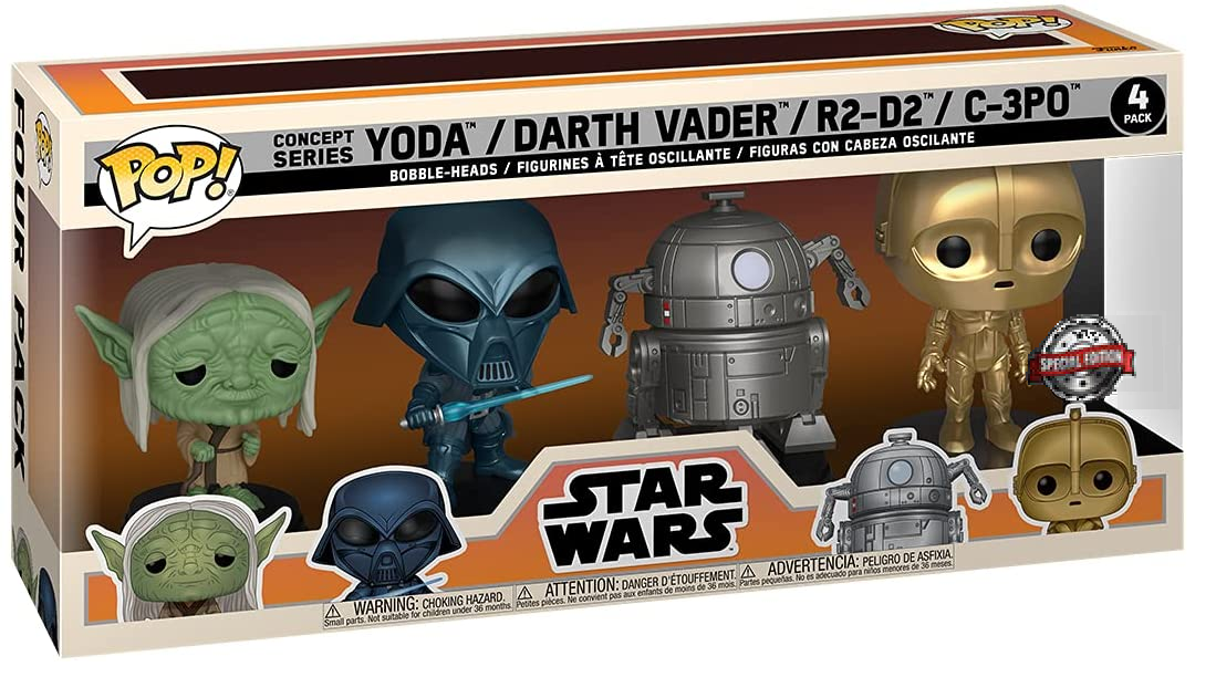 STAR WARS FUNKO POP 4 PACK EXCLUSIVE CONCEPT SERIES LARGE SET NEW 