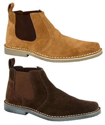 Mens Suede Desert Boots Black Taupe 