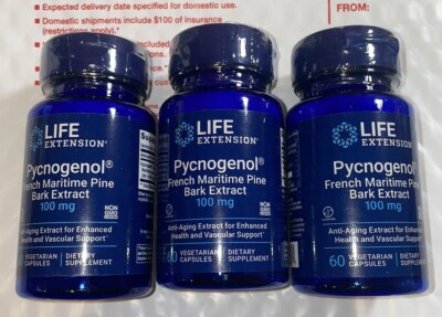 Pycnogenol French Maritime Pine Bark Extract 100 mg 180 Vegetarian Capsules Tot.