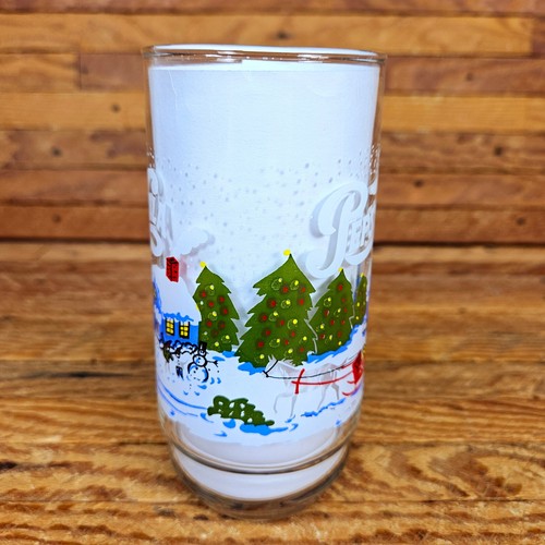 Vintage New Pepsi-Cola Christmas Sleigh Ride Drinking Glasses NOS New Old Stock - Picture 3 of 12