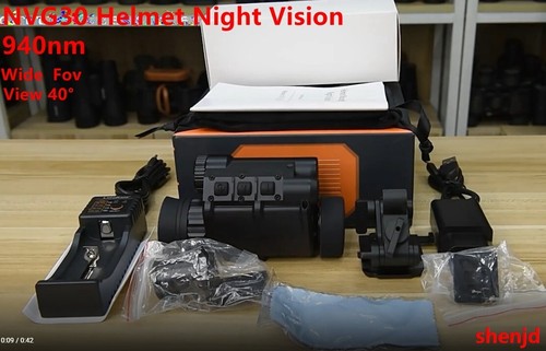 NVG30 Casco Visione Notturna Monoculare Ampia Vista 40° 940nm IR WIFI Digitale Starligh - Foto 1 di 10