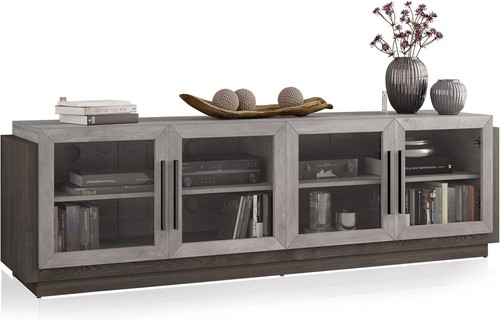 TV Stand Modern Entertainment Center Cabinet Shelves Wood Storage Living Room 75 - Picture 7 of 12