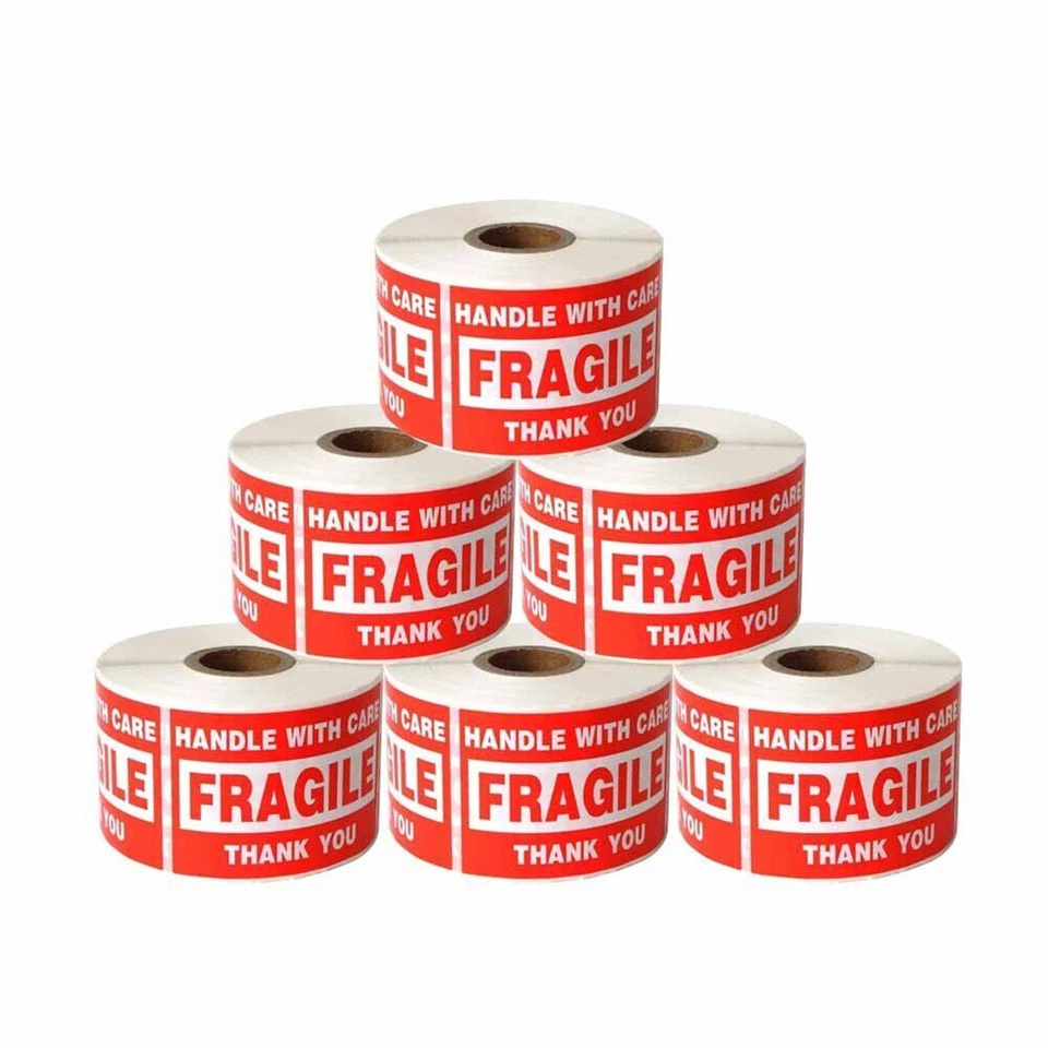 10000 Fragile Stickers 2x3 Handle with Care Thank You Mail Labels 500/Roll 10000 Fragile Stickers 2x3 Handle with Care Thank You Mail Labels 500/Roll