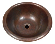 14" Round Copper Bath Sink