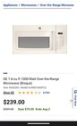 Ge Jvm3160Dfcc 1.6 Cu-Ft. over-The-Range Microwave Oven, Bisque
