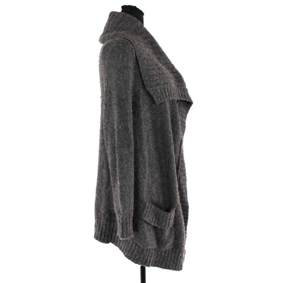 Cárdigan Vince Gris Carbón Frente Abierto Bebé Mezcla Lana Alpaca M Tejido Suéter Foto 2 de 4