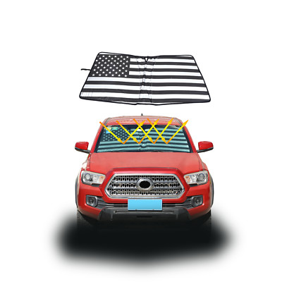 US Flag Front Windshield Sunshade UV Block Visor Cover For Toyota Tacoma 06-22