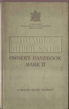 Humber Super Snipe Mk II 1948-50 Original Owners Handbook Ref. IB 224 9/48
