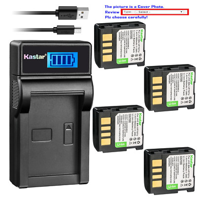 Kastar Battery LCD Charger for JVC BN-VF707 & JVC GR-D326 GR-D326EY GR-D326US