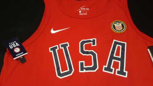 Nike Team USA tank top CN1537-657 Red 100% cotton Olympics | eBay