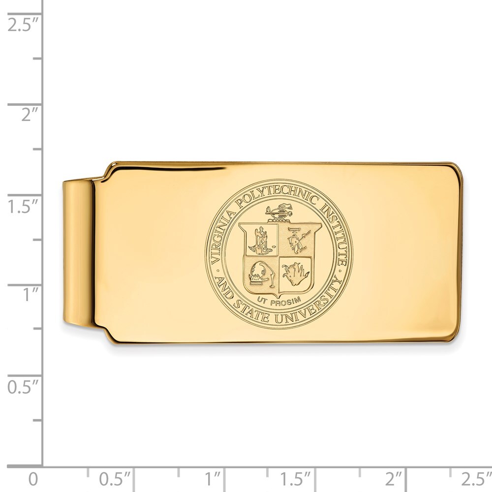 Gold Plated Sterling Silver Virginia Tech Money Clip Crest by LogoArt image 2