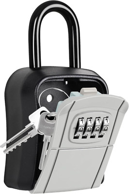 Portable Key Lock Box,Key Holder Safe Security Lock Box for Indoor, Outdoor, Gar