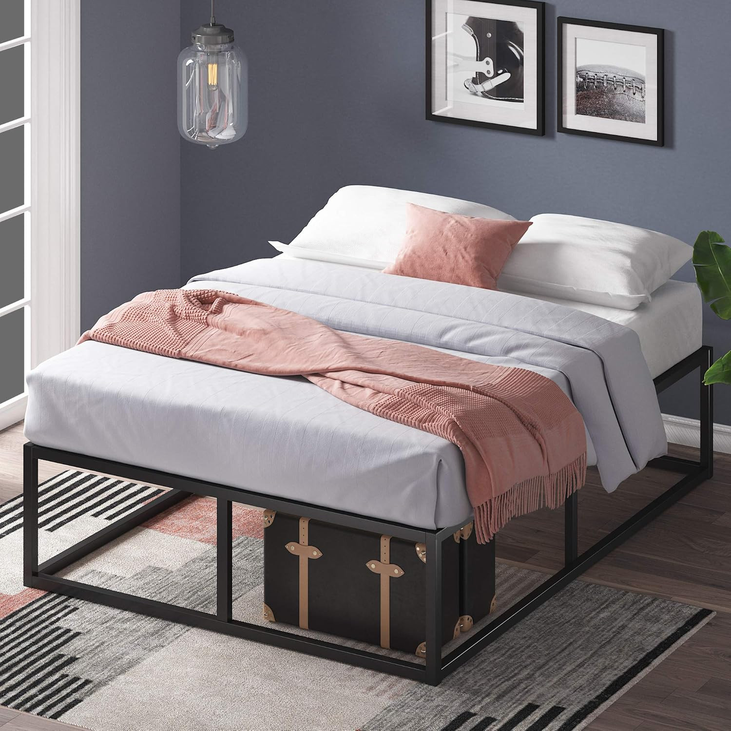 With Wood Slat Support, No Box Spring