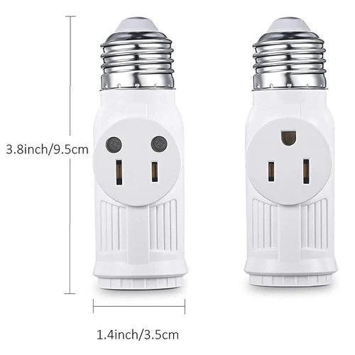Light Socket To Plug Adapter E26/E27 2/3 Prong Light Bulb Outlet Socket Convert - Picture 4 of 15