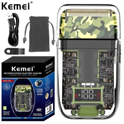 Kemei KM-TX7 wasserdichter LCD Digital Display Rasierer USB Aufladen