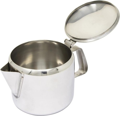 STAINLESS STEEL 24OZ TEA POT COFFEE KITCHEN FLIP LID HANDLE RESTAURANT HOTEL NEW - Picture 7 of 7