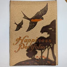 c1920s Happiness Portfolio Letter Carrier Stationery Set Birds Nature Marion 2L