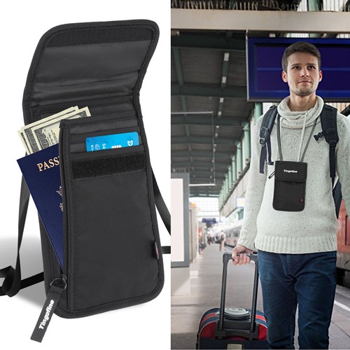 RFID Blocking Money Pouch Travel Passport ID Card Holder Neck Wallet BagSecurity - Picture 6 of 13