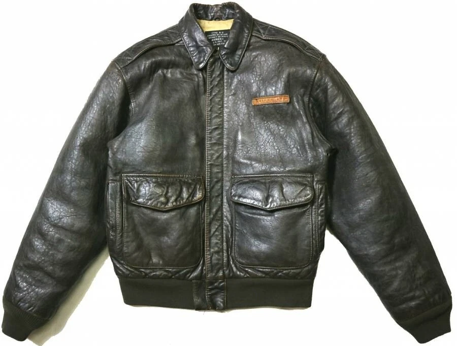 VINTAGE 1980s AVIREX TYPE A-2 FLIGHT JACKET SACK TIME SIZE XS G-1 B-3 MA-1