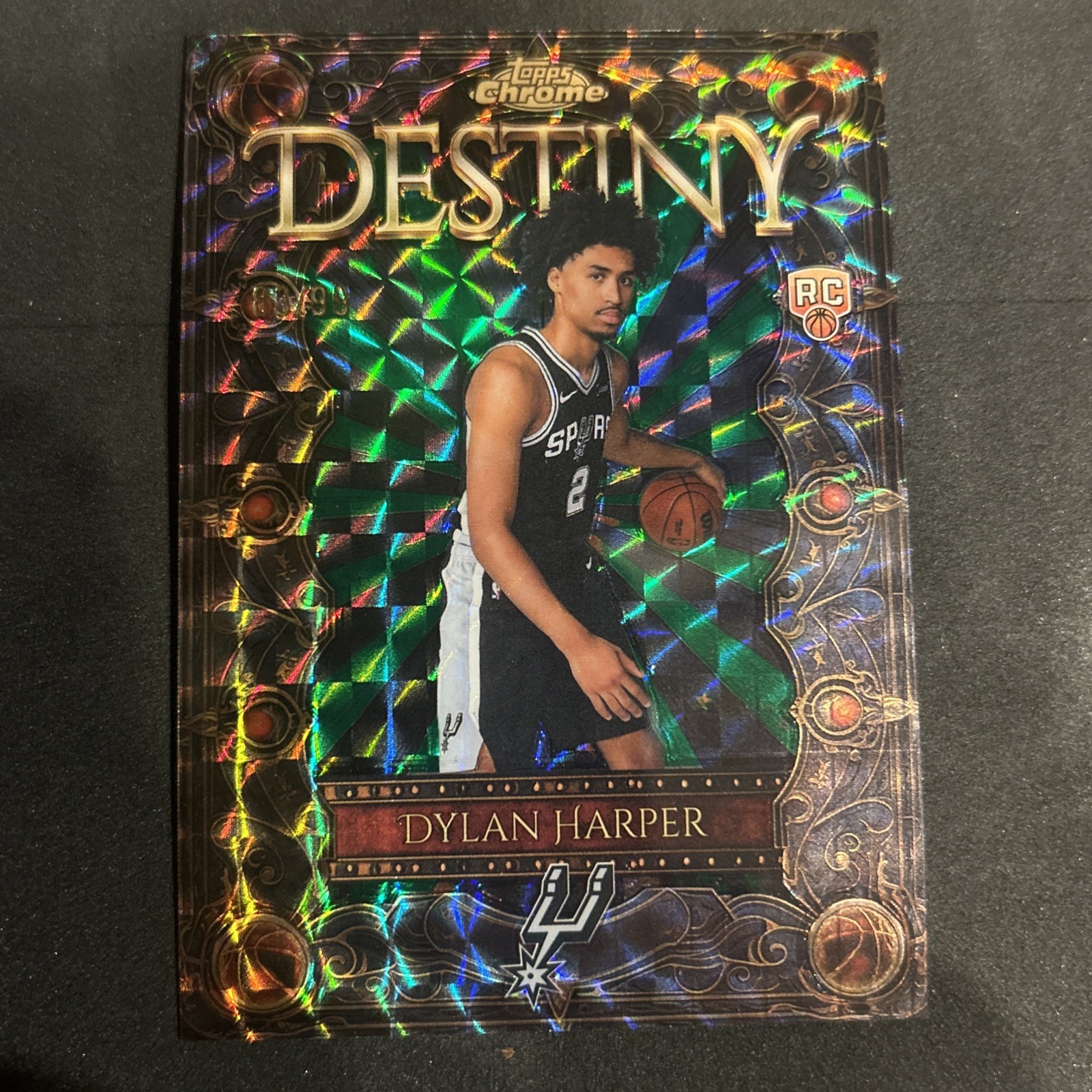 DYLAN HARPER 2025-26 TOPPS CHROME DESTINY ROOKIE GREEN GEOMETRIC RC /99