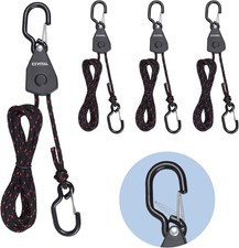 4PCS Kayak Rope Tie Down Ratchet Straps 1/8"  6' 1/8 6 apos;-4pcs, black