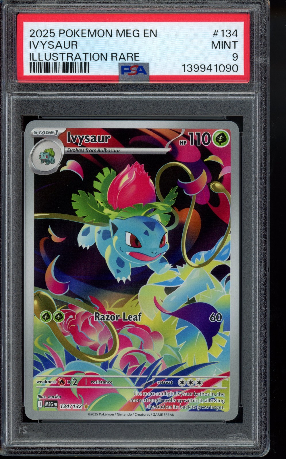 2025 Ivysaur 134/132 Me01: Mega Evolution Holo PSA 9 Pokemon