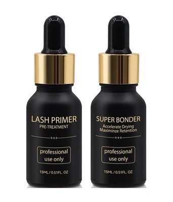 Lash Extension Primer and Bonder Kit with Glue Accelerator Sealant Protein 2 Btl