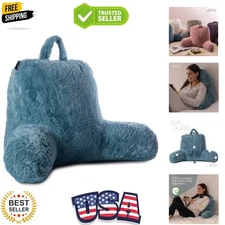 Reading Pillow, Sit Up Pillow for Bed, Back Rest Pillow, with Faux Fur, Remov...