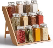 RoyalHouse Bamboo Spice Rack Organizer for Kitchen Cabinet, Countertop Display S