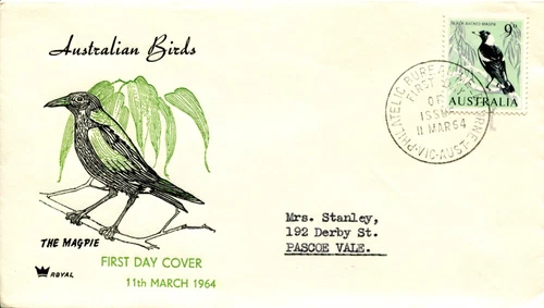 1964 Australian Birds Magpie - Royal FDC