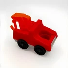 Vintage Fisher Price Little People Red Tow Truck Vehicle W/ Orange Tow Hook GUC!
