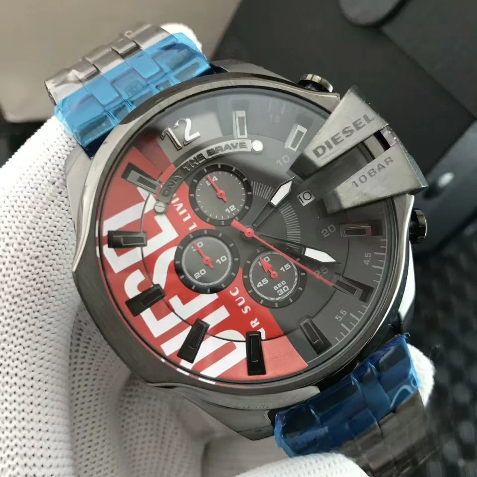 NUEVO Reloj Baby Chief DZ4600 Cronógrafo Negro Acero Inoxidable 43mm Foto 3 de 4