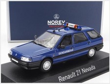 NOREV 512138 RENAULT - R21 NEVADA SW STATION WAGON GENDARMERIE 1994 - BLUE - 1/4
