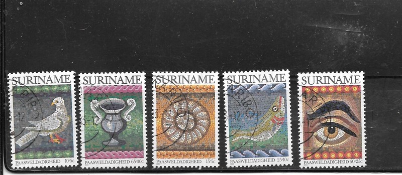 SURINAME SC#B299-202 1983 EASTER CTO XF OLD SEMI-POSTAL PICTORIAL STAMP SET