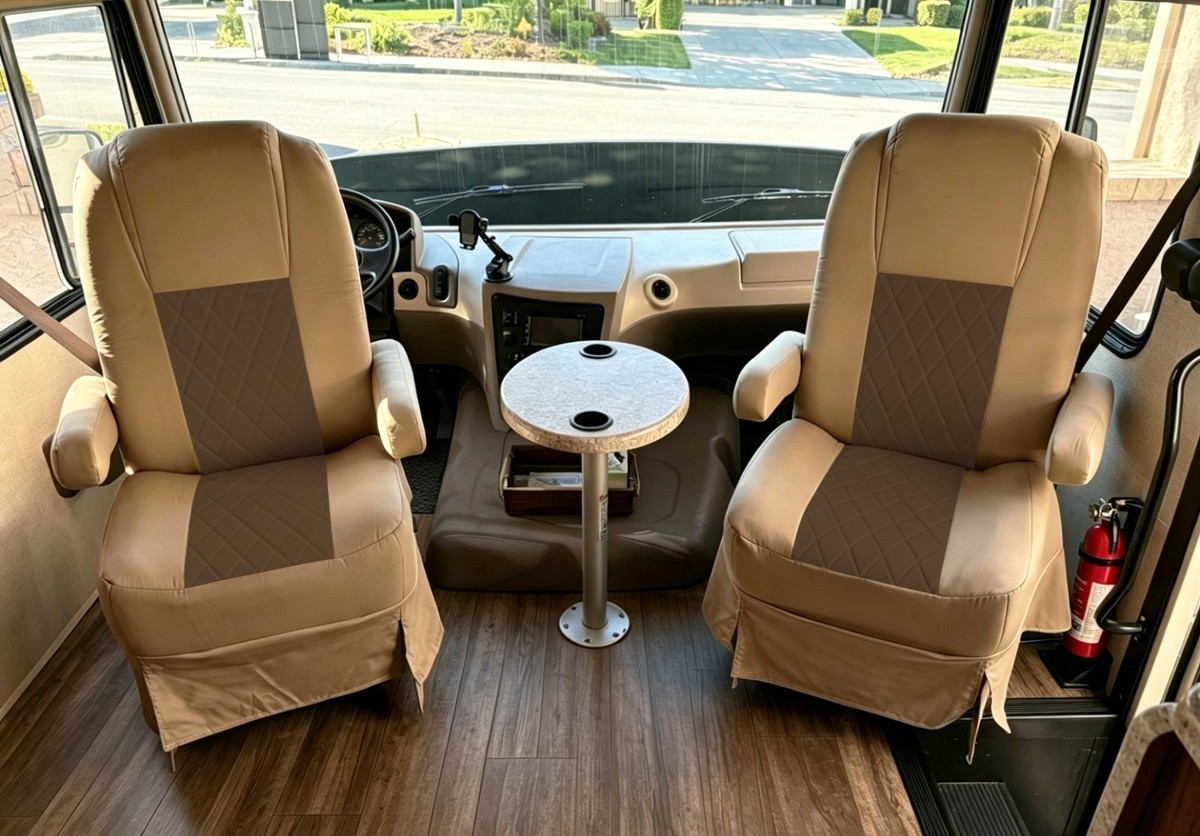 【廃盤品】快速旅団　コットンダック　TRAVEL CHAIR トラベルチェアー Motorhome RV Camper Captain Chair Cotton Seat Covers fits 13-18
