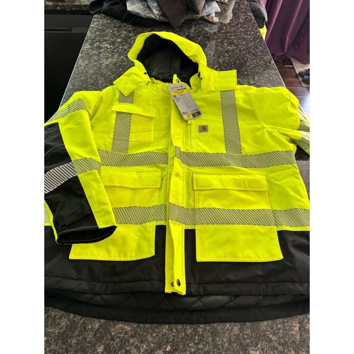 Carhartt Mens Hi-Vis Waterproof Insulated Class 3 Jacket XL Loose