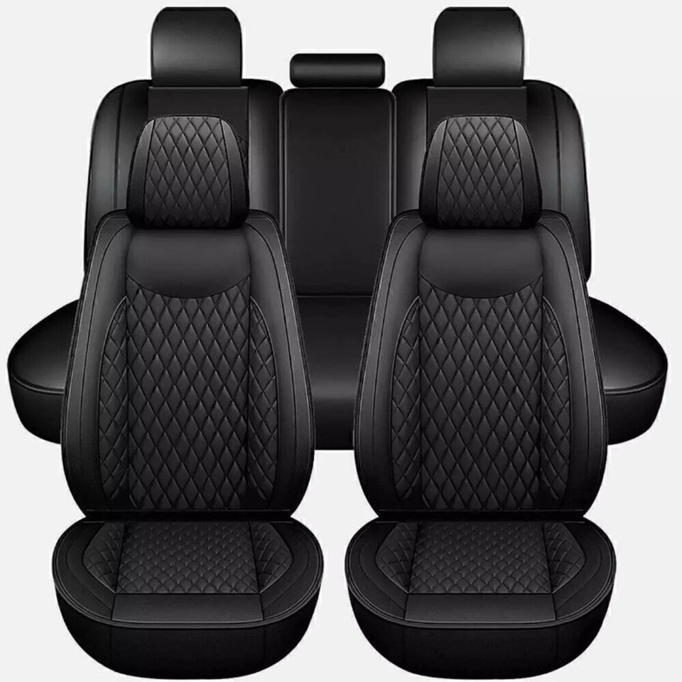 Juego completo de funda de asiento de auto de cuero 5 asientos protector trasero delantero para Chevrolet. Foto 2 de 4