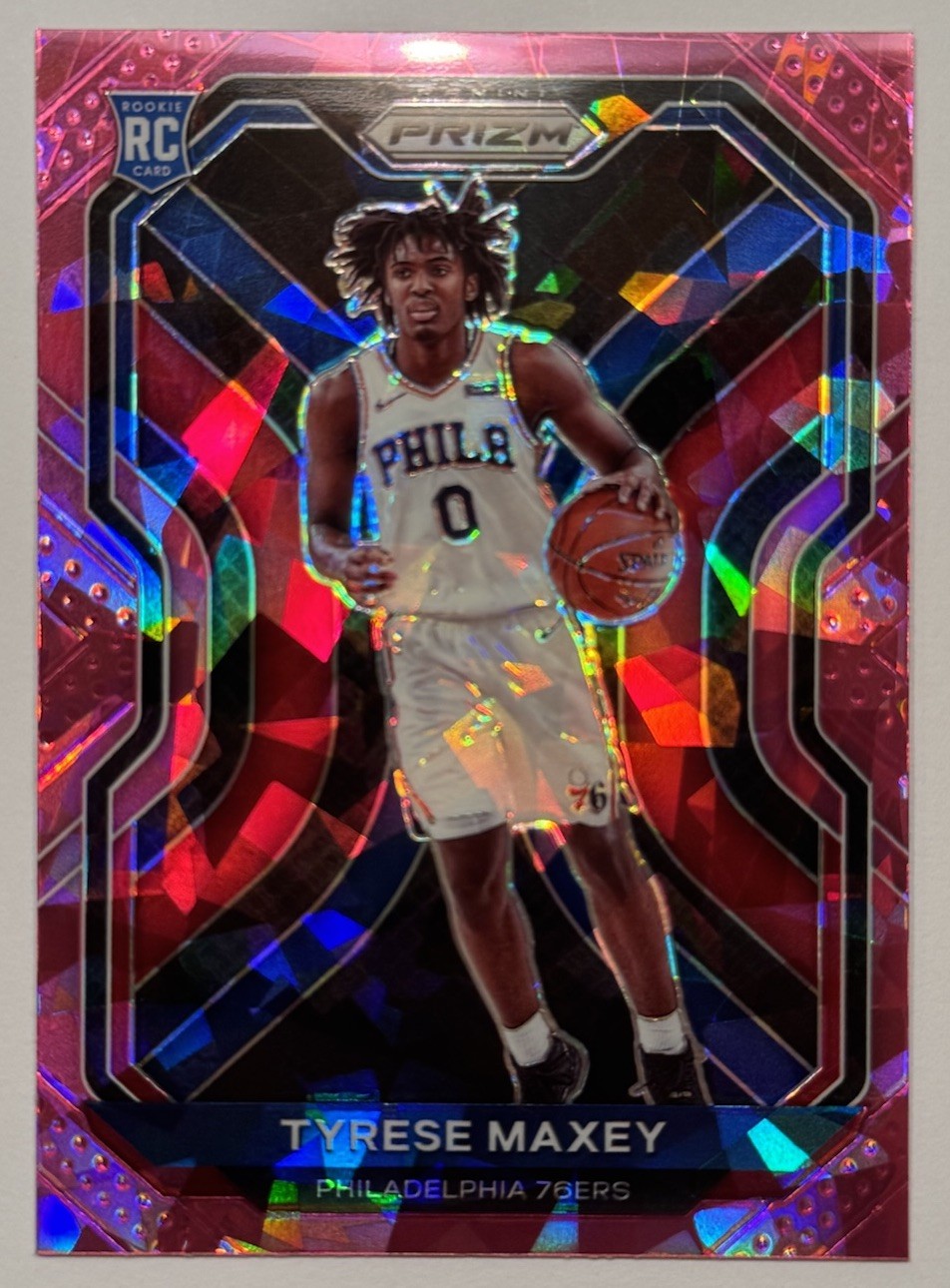 2020-21 Panini Prizm #256 Tyrese Maxey Pink Ice Prizm Rookie