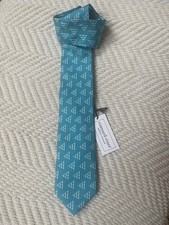Vineyard Vines Silk Tie New With Tags Aqua White 56 Junior Achievement