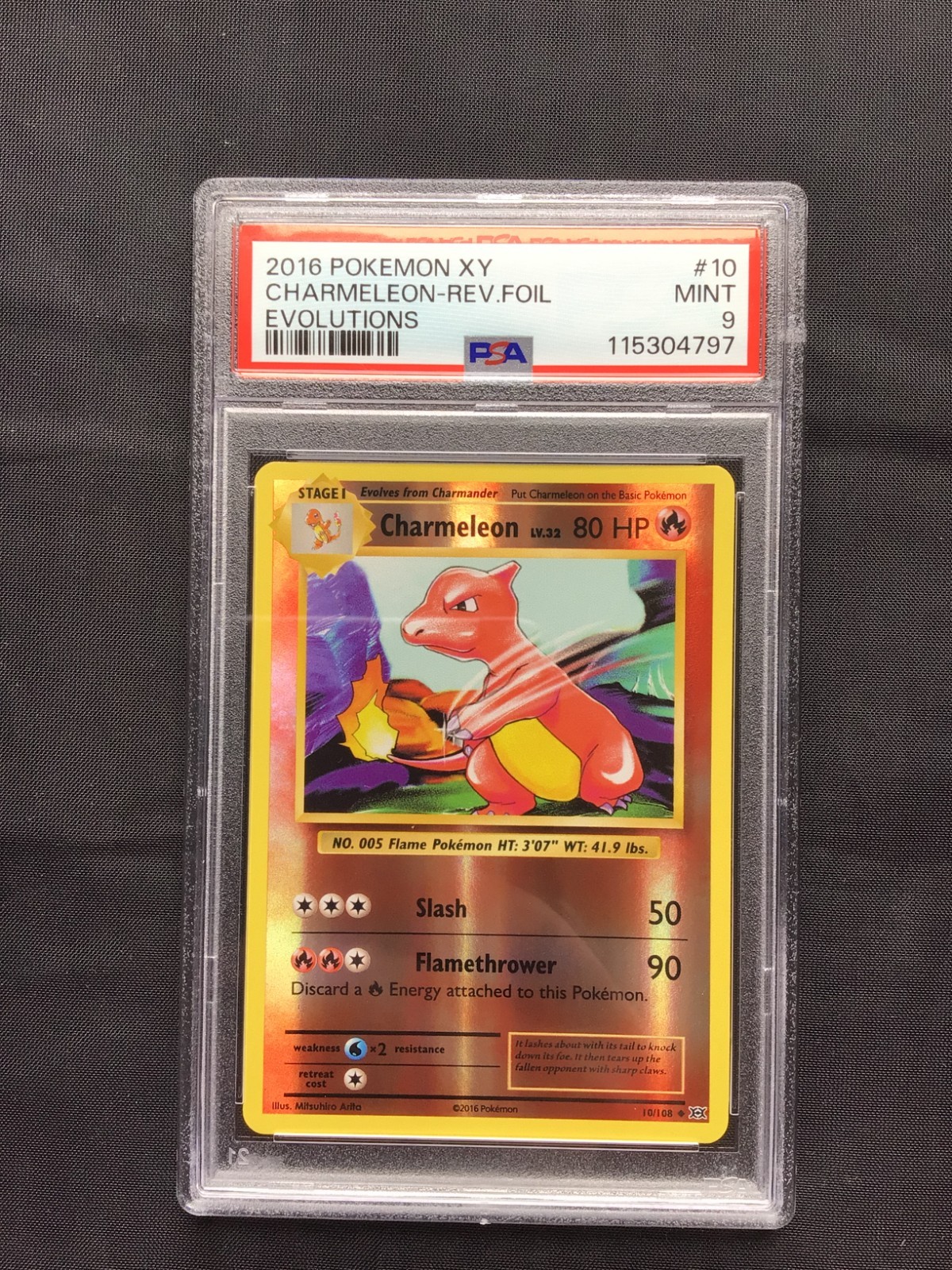 Cartas Pokemon: Evoluciones Holograma Inverso: Charmeleon 10/108 PSA 9