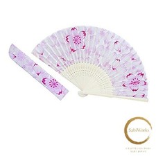 New Japanese silk folding fan of the cherry blossoms design with a folding fan